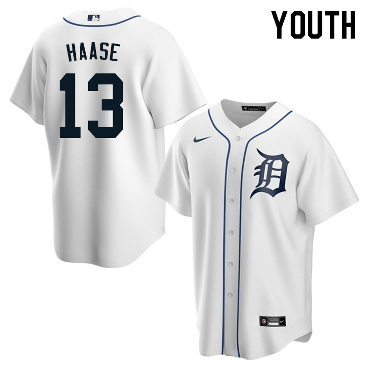 Nike Youth #13 Eric Haase Detroit Tigers Baseball Jerseys Sale-White